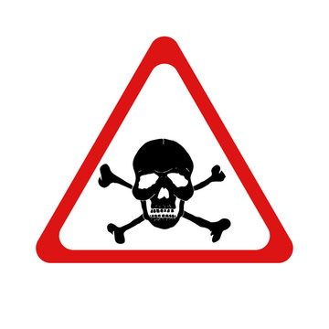 Vector Danger Sign With Skull And Crossbones