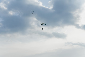 Skydiver in the sky