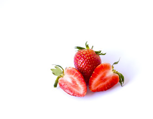 red strawberry  on white background