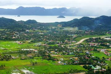 Fototapeta na wymiar Flight over Langkawi Island, Malaysia, Asia