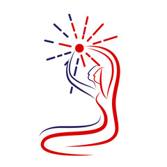 Logo with two peiople and sun.