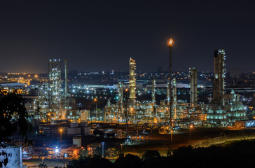 Fototapeta na wymiar Oil refinery plant of petroleum or petrochemical industry produc