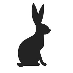 Vector illustration of sitting bunny, hare icon
