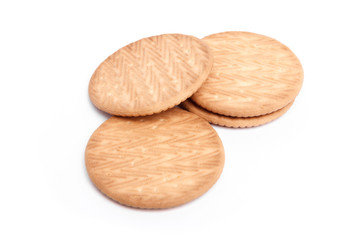 вкусное круглое печенье на белом фоне \ delicious round cookies isolated