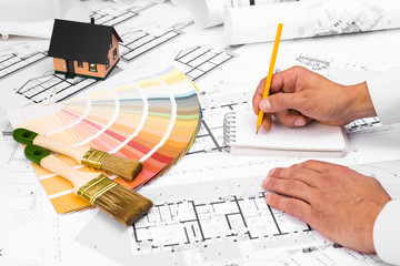 Male Hands writing on notebook © guerrieroale