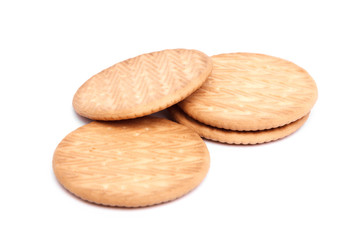 вкусное круглое печенье на белом фоне \ delicious round cookies isolated