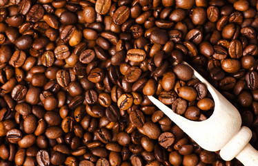 background of roasted coffee beans