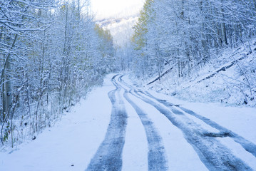 Obraz premium snow road