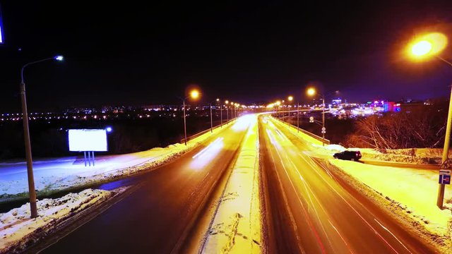 timelapse reverse movement of cars on the highway