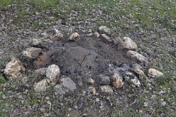 Obraz premium Lagerfeuer gelöscht