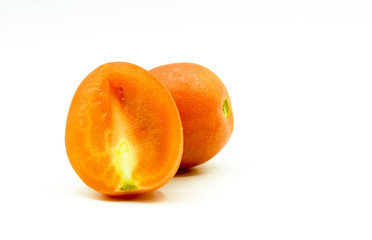 Tomato isolated on white background.