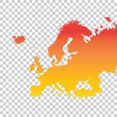 Europe map. Colorful orange vector illustration