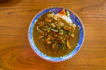 Delicious seafood curry rice bowl