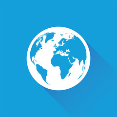 blue earth with long shadow