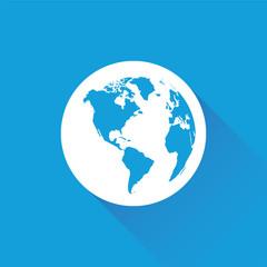 blue earth with long shadow