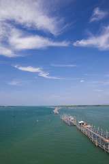 Lanscapeview of sen and island at summer time with mountain under clear sky at tropical © pattierstock
