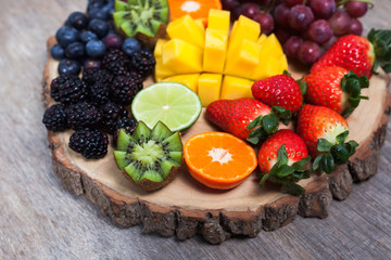 Raw fruit and berries platter