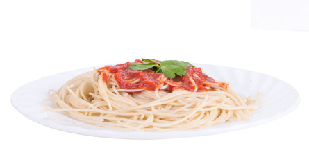 pasta in a white plate