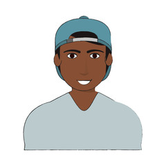 man wearing casual clothes  over white background. colorful design. vector illustration