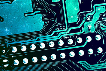 Obraz na płótnie Canvas Circuit board. Electronic computer hardware technology. Motherbo