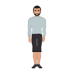man wearing casual clothes  over white background. colorful design. vector illustration