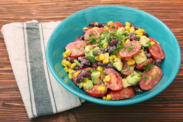 Black bean salad with avocado