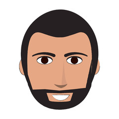man face cartoon icon over white background. colorful design. vector illustration