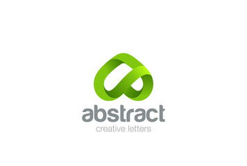 A letter Logo design vector ribbon style