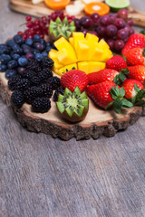 Raw fruit and berries platter
