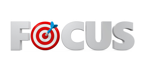 Red "FOCUS" Text and Darts