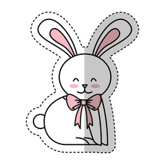 cute rabbit isolated icon vector illustration design
