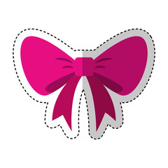 bow ribbon decorative frame vector illustration design