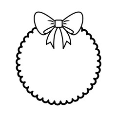 bow ribbon decorative frame vector illustration design