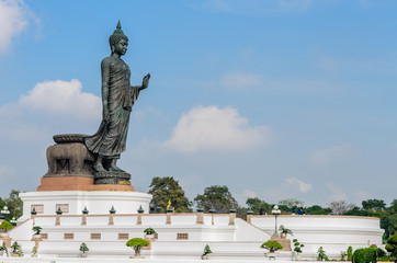 Fototapeta na wymiar Buddha statue at Buddhamonthon (Phutthamonthon), buddha statue in Buddhist Park, Thailand