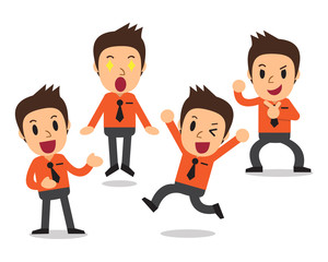 Cartoon businessman character poses