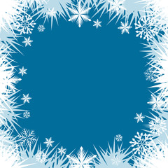 Fototapeta na wymiar Abstract frost snowflake window border frame vector background.
