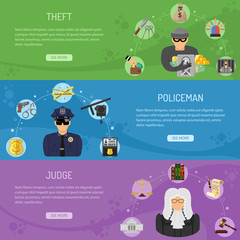 Theft Crime and Punishment Horizontal Banners