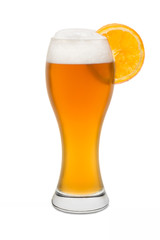 Isolated Wheat Beer, with Orange Slice #2