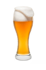 Isolated Wheat Beer, with Overflowing Foam