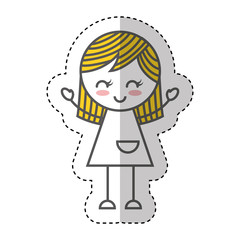 cute girl character icon vector illustration design