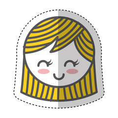 cute girl character icon vector illustration design