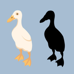 duck head vector illustration style Flat set