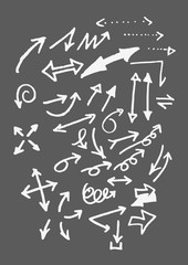 arrows doodle set on blackboard EPS10 vector