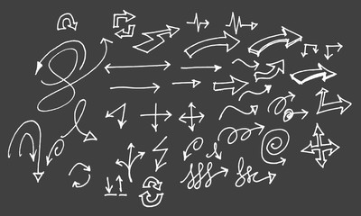 arrows doodle set on blackboard EPS10 vector