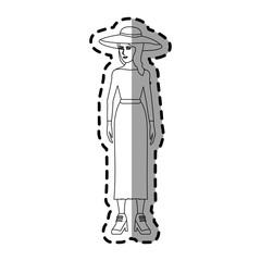 woman wearing casual clothes over white background. vector illustration