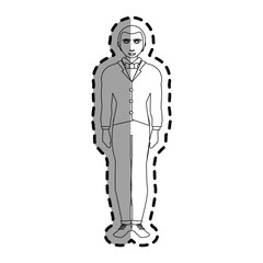 man wearing casual clothes over white background. vector illustration
