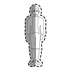 man wearing casual clothes over white background. vector illustration