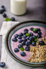 Homemade blueberry yogurt