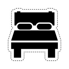 bed silhouette isolated icon vector illustration design