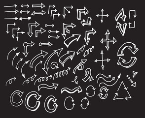 arrows doodle set on blackboard EPS10 vector